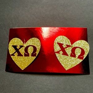 Artist Made paper Chi Omega Pierced Earring NEW